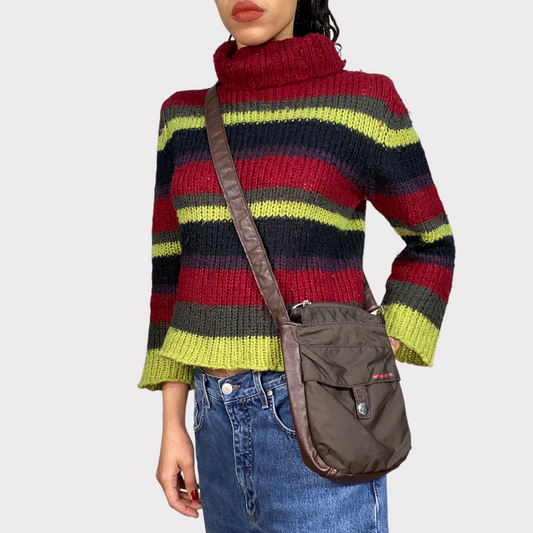 Vintage 2000's Miss Sixty Brown Small Messenger Crossbody Bag