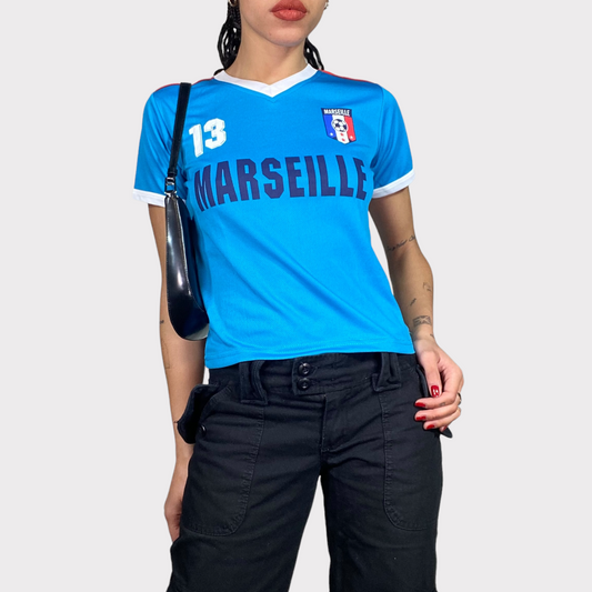 Vintage 2000's Fotball Core Blue 'Marseille' Tricot Shirt (S)