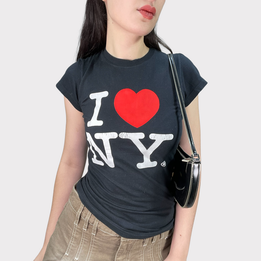 Vintage 90's Model Off Duty Black 'I Love NY' Shirt (M)
