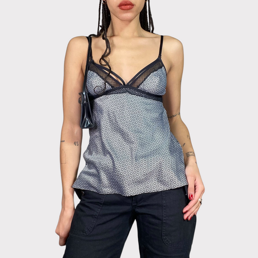 Vintage 2000's Romantic Black and White Cami Top (S)