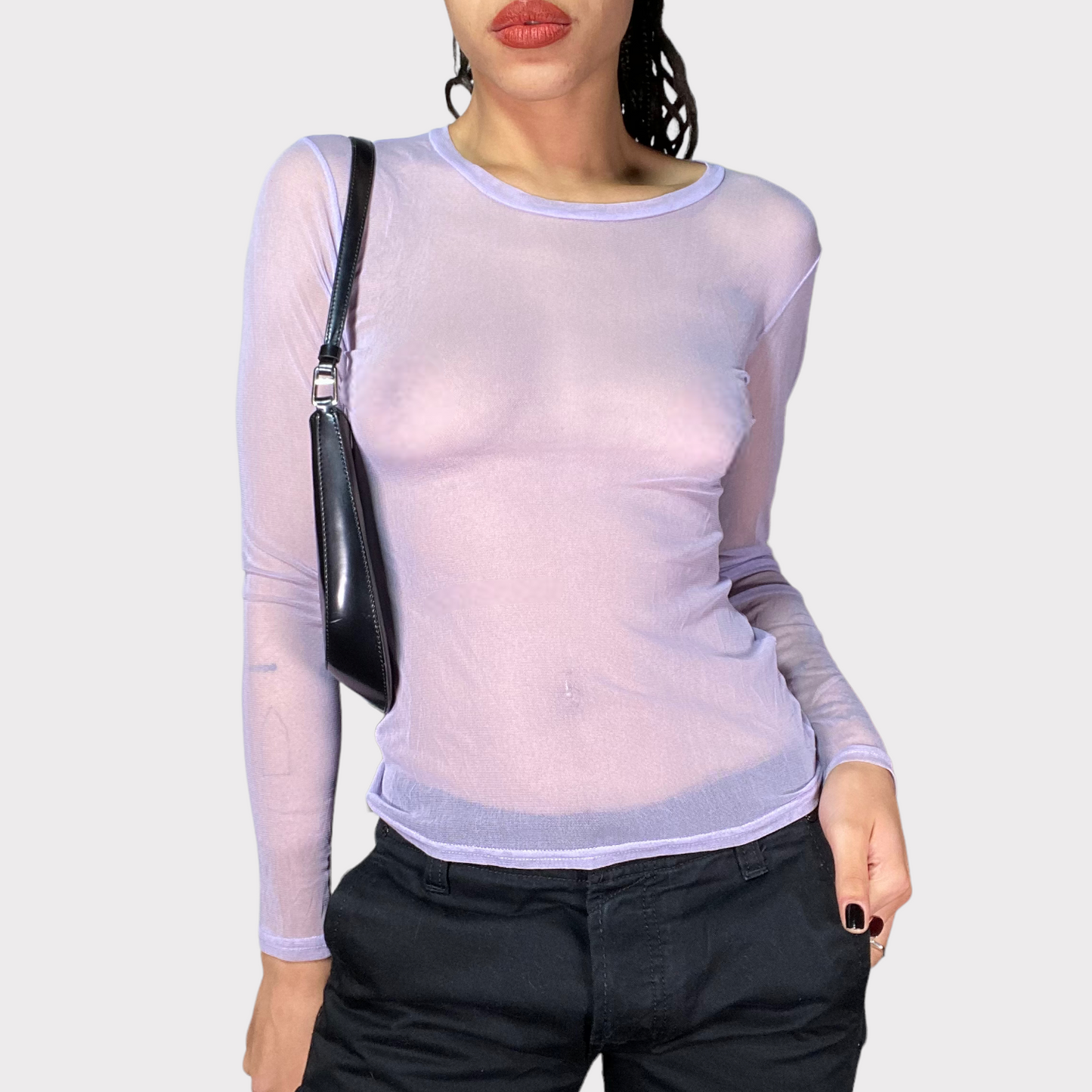 Vintage 90's Rave Lilac Mesh Longsleeve (S)