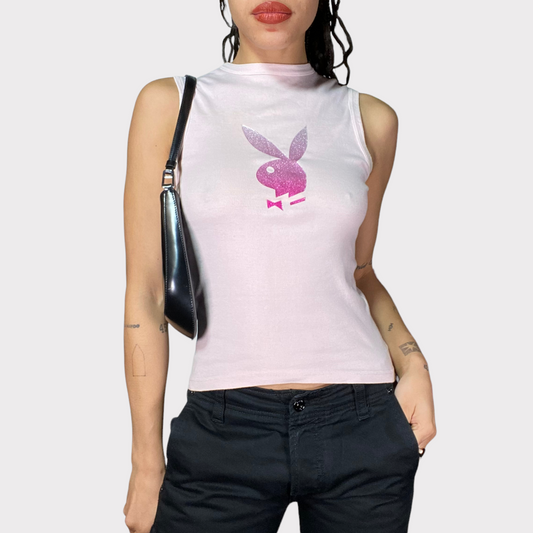 Vintage 2000's Playboy Pink High Neck Tank Top (S)