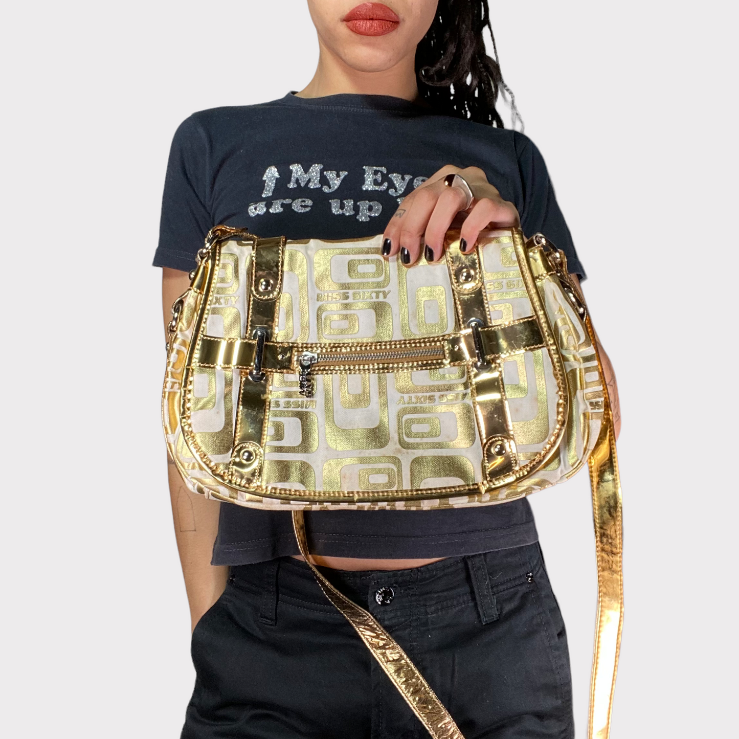 Vintage 2000's Archive Miss Sixty Gold Crossbody Bag