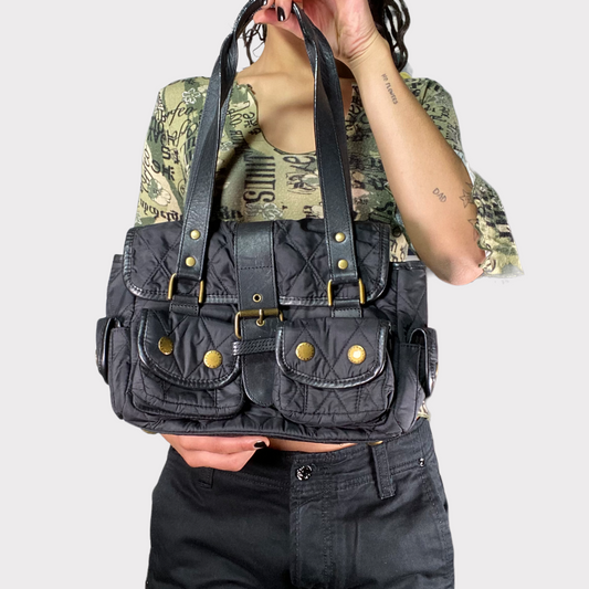 Vintage 2000's Barbour Quilted Bowling Shoulder Bag