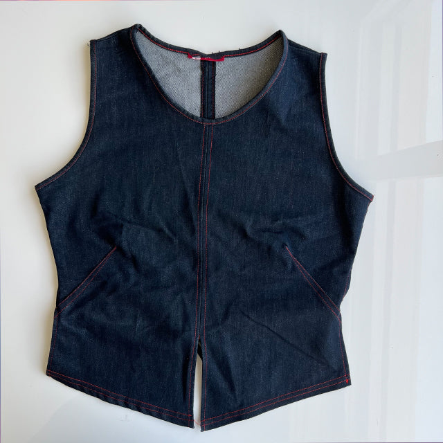 Vintage 90's Club Denim Backless Top (S)