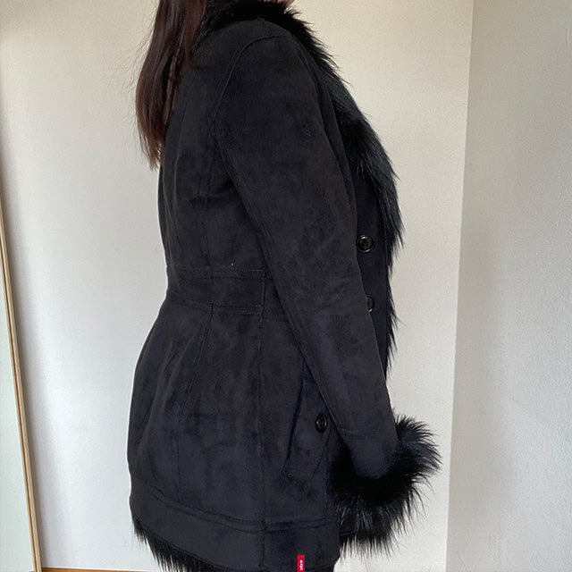 Vintage 90's Black Afghan Coat (M)