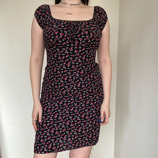 Vintage 90's Pimkie Floral Milkmaid Dress (M)