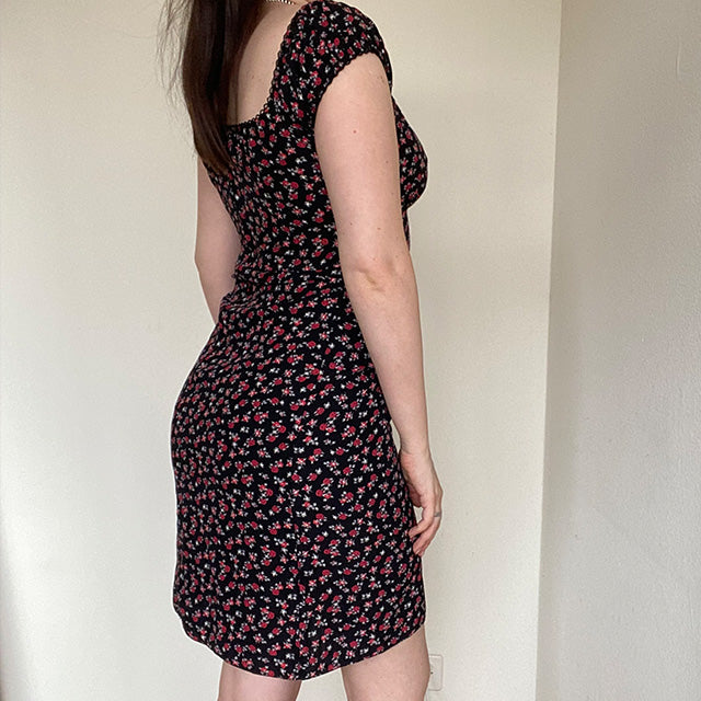 Vintage 90's Pimkie Floral Milkmaid Dress (M)