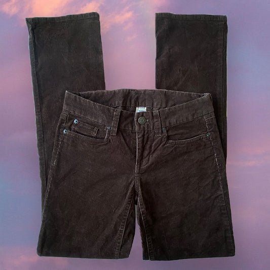 Vintage Y2K Brown Cord Low Waist Bootcut Jeans (34 EU/UK 6)