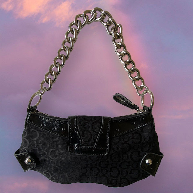 Guess Vintage Black Leather Purse | Black leather purse, Leather purses, Black  leather