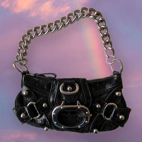 Vintage Guess Black Clutch Purse Shoulder Bag Crocodile Leather Pattern |  eBay
