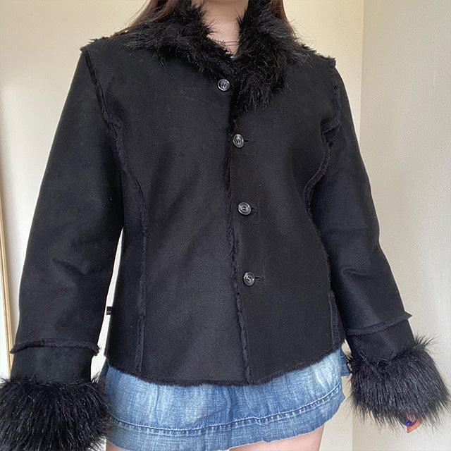 Vintage 90's Black Afghan Jacket (L)