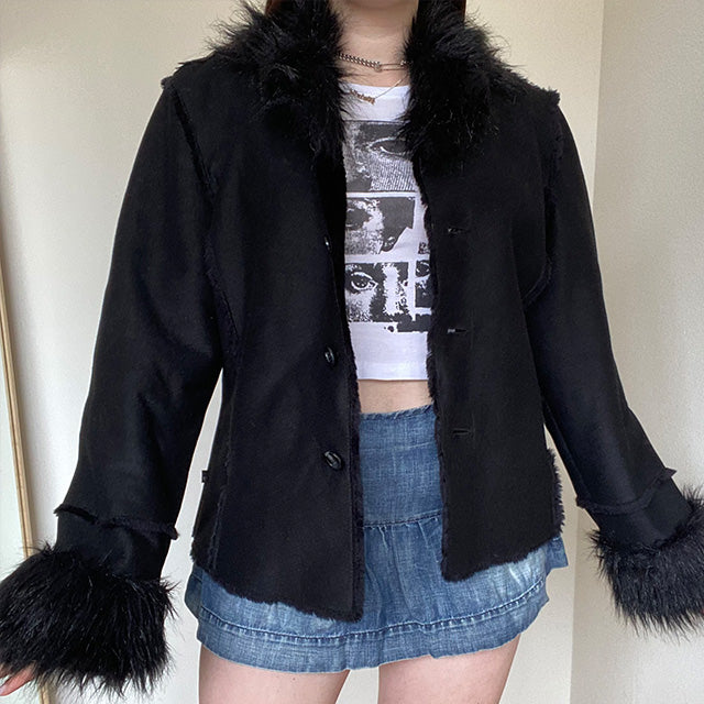 Vintage 90's Black Afghan Jacket (L)