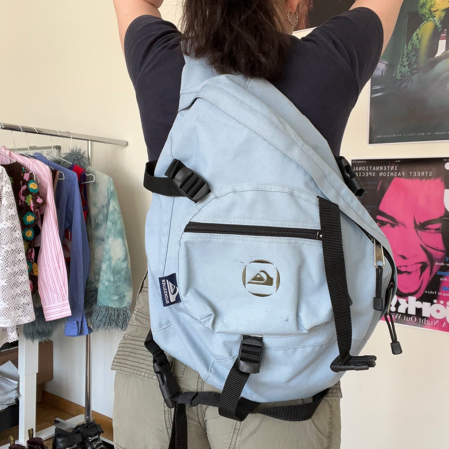 Vintage 90’s Tech Wear Baby Blue One Strap Backpack