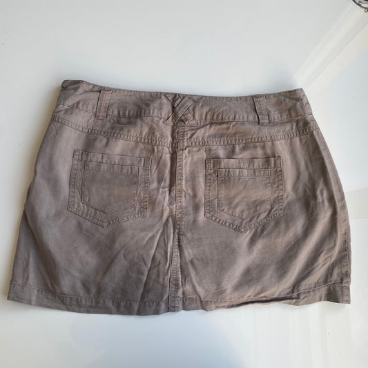 Vintage 90's Grunge Brown Cargo Mini Skirt with Shorts Underneath (M)