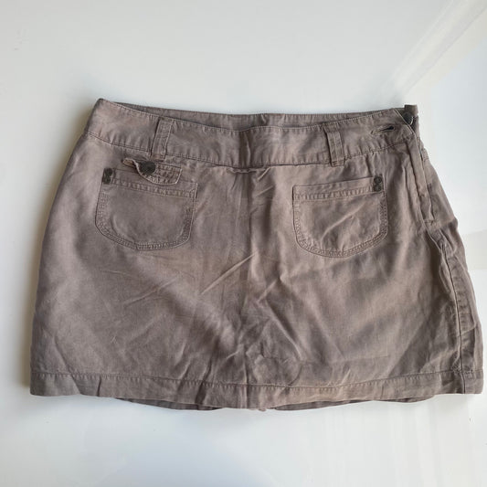 Vintage 90's Grunge Brown Cargo Mini Skirt with Shorts Underneath (M)