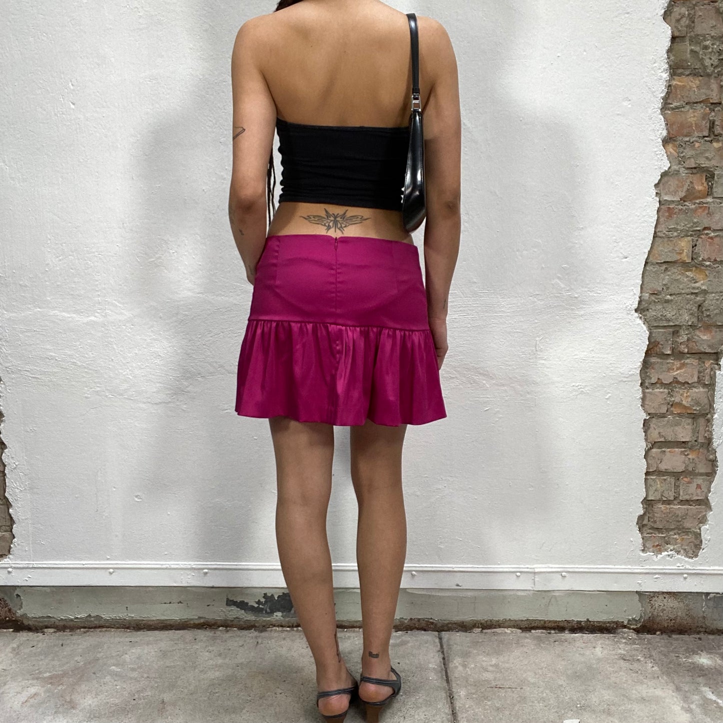 Vintage 2000's Soft Girl Magenta Mini Skirt (S)