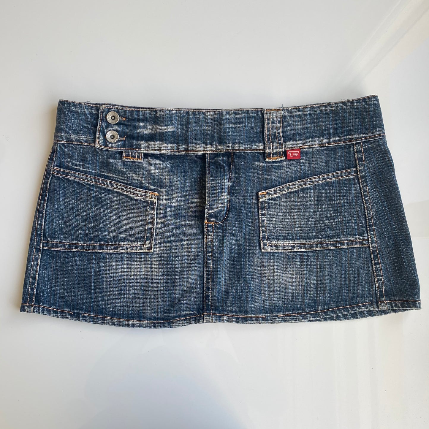 Vintage 90's Grunge Denim Micro Mini Skirt (L)