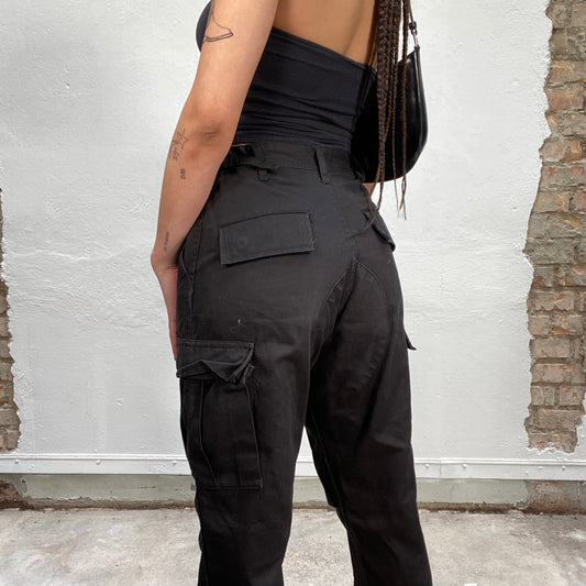 Vintage 2000's Streetstyle Black Cargo Pants (S)