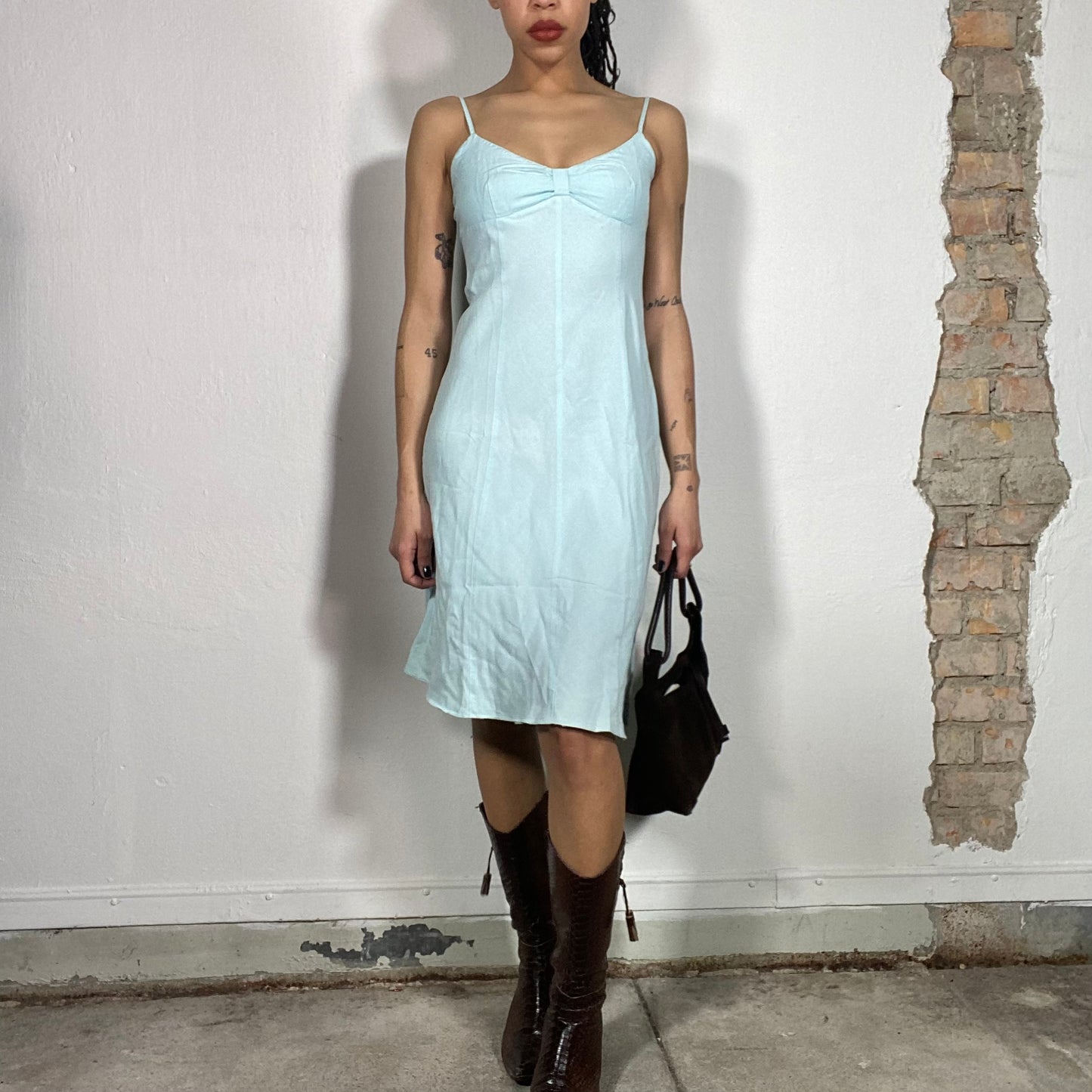 Vintage 2000's Nigh Out Baby Blue Cami Dress (S)