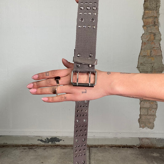 Vintage 2000's Grunge Brown Belt with Studs and Eyelets