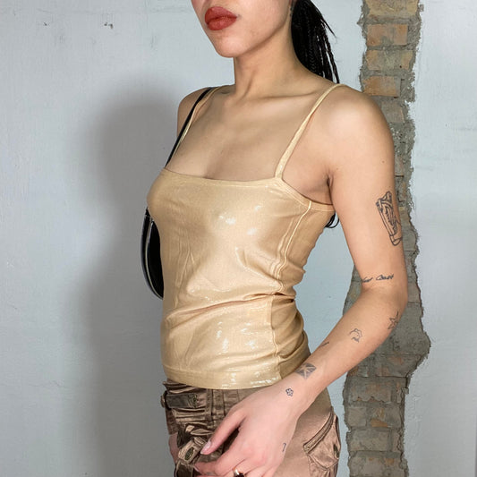 Vintage 2000's Clubwear Gold Shimmery Top (S/M)