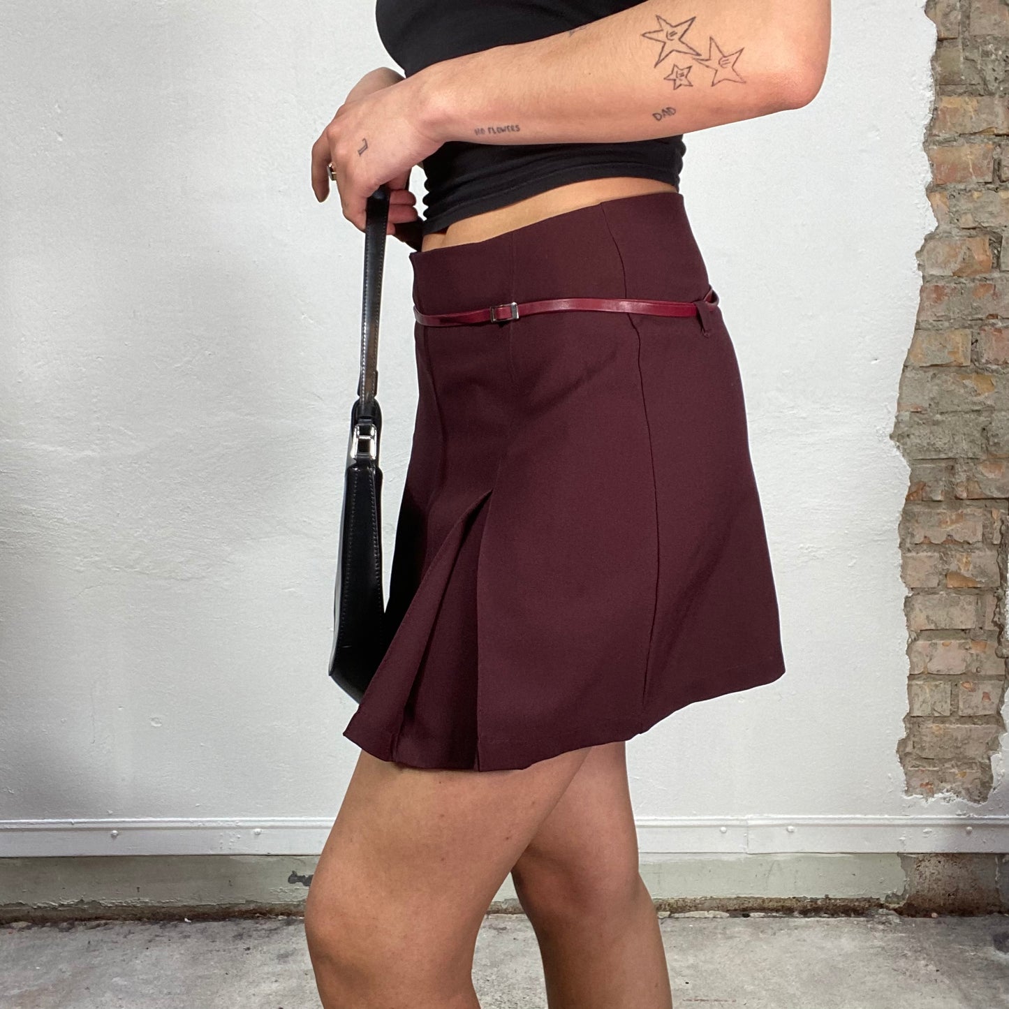 Vintage 2000's Ballet Dark Red Pleated Mini Skirt (S)