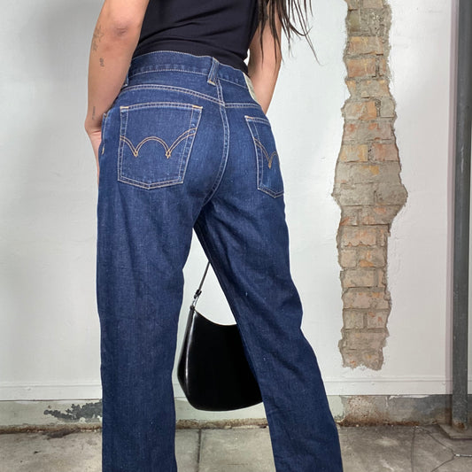 Vintage 2000's Streetstyle Dark Wash Straight Leg Jeans (S/M)