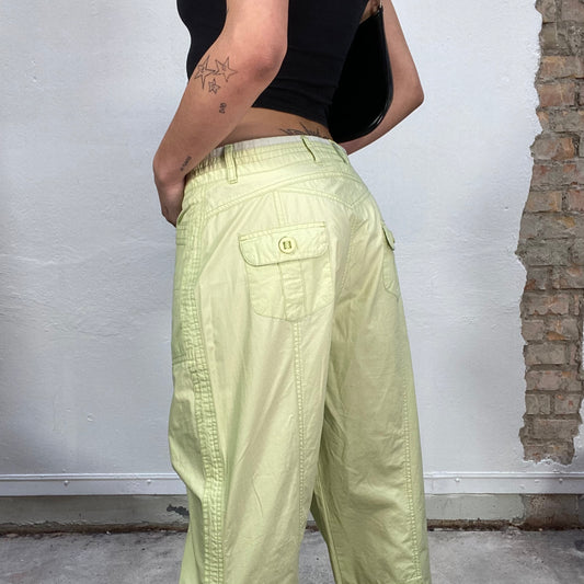 Vintage 2000's Streetstyle Lime Green Cargo Pants (M)