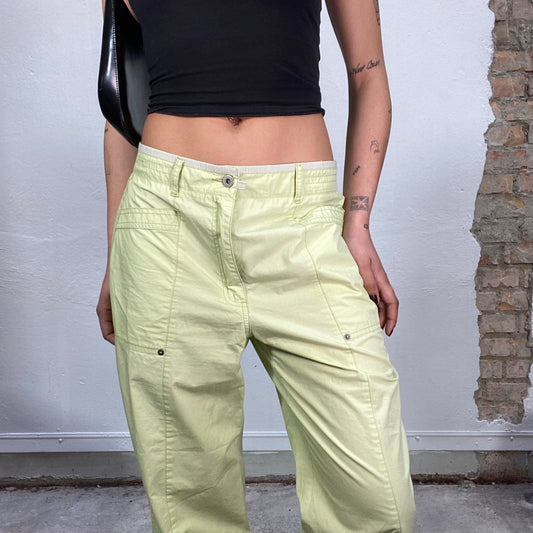 Vintage 2000's Streetstyle Lime Green Cargo Pants (M)