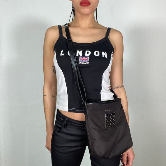 Vintage 2000's Archive Mugler Black Nylon Crossbody Bag