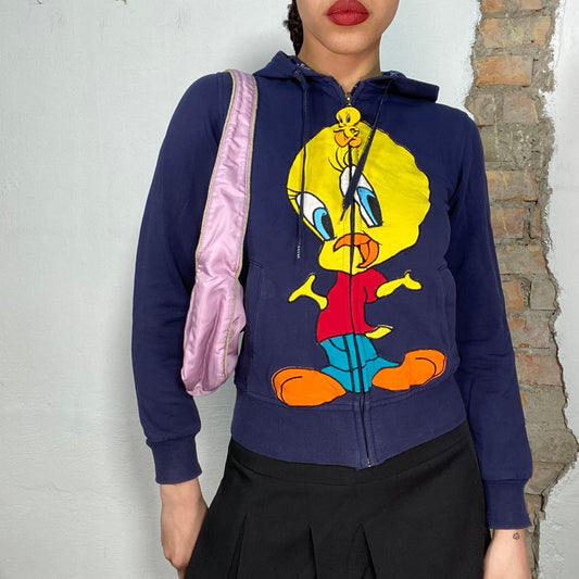 Vintage 90's Loonie Tunes Merch Zip Up pHoode with Tweety Print (S)