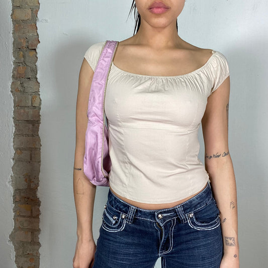 Vintage 2000's Soft Girl Beige Shirt (S)