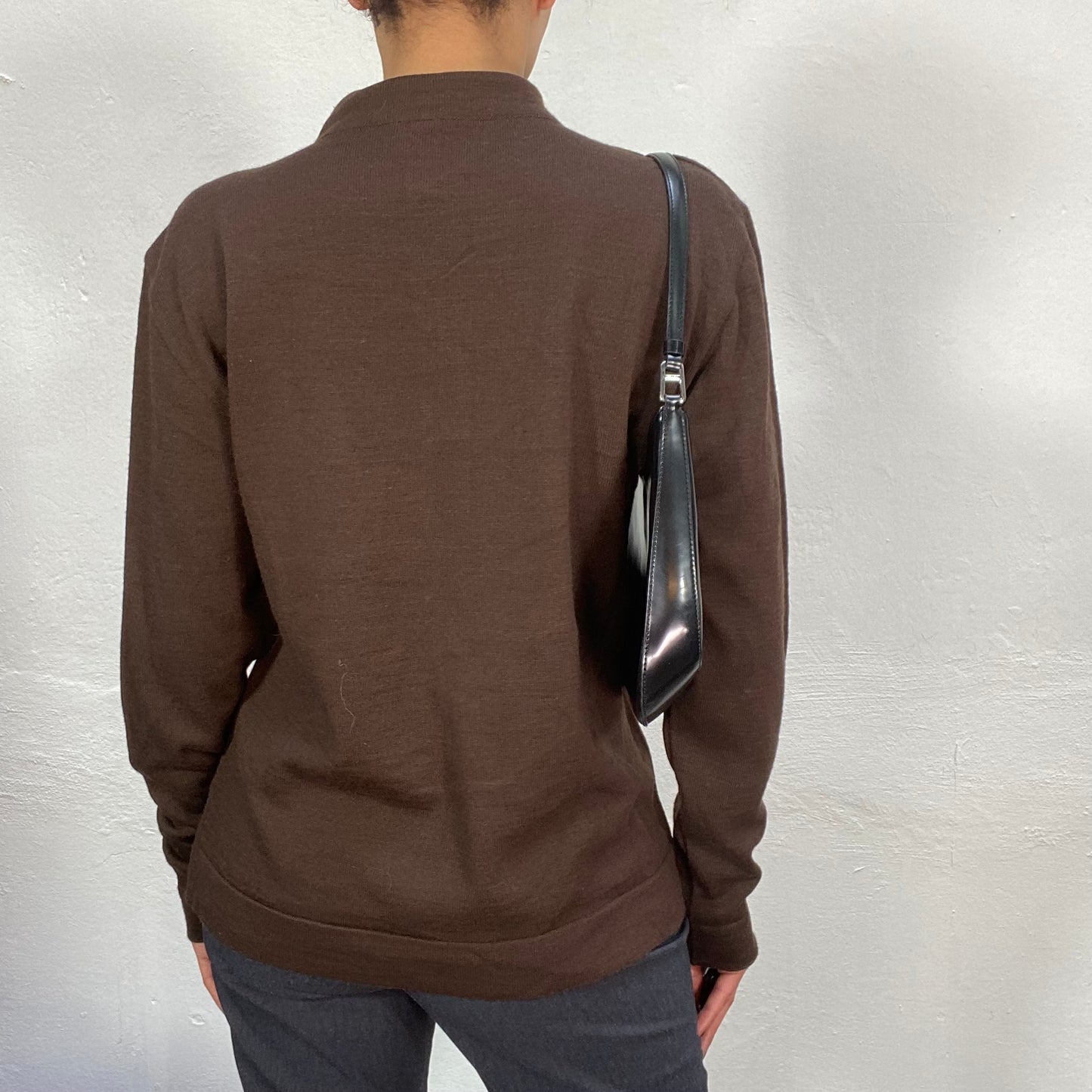 Vintage 90's Streetstyle Brown Zip Up Sweater with Orange 'General Revolution' Print (L)