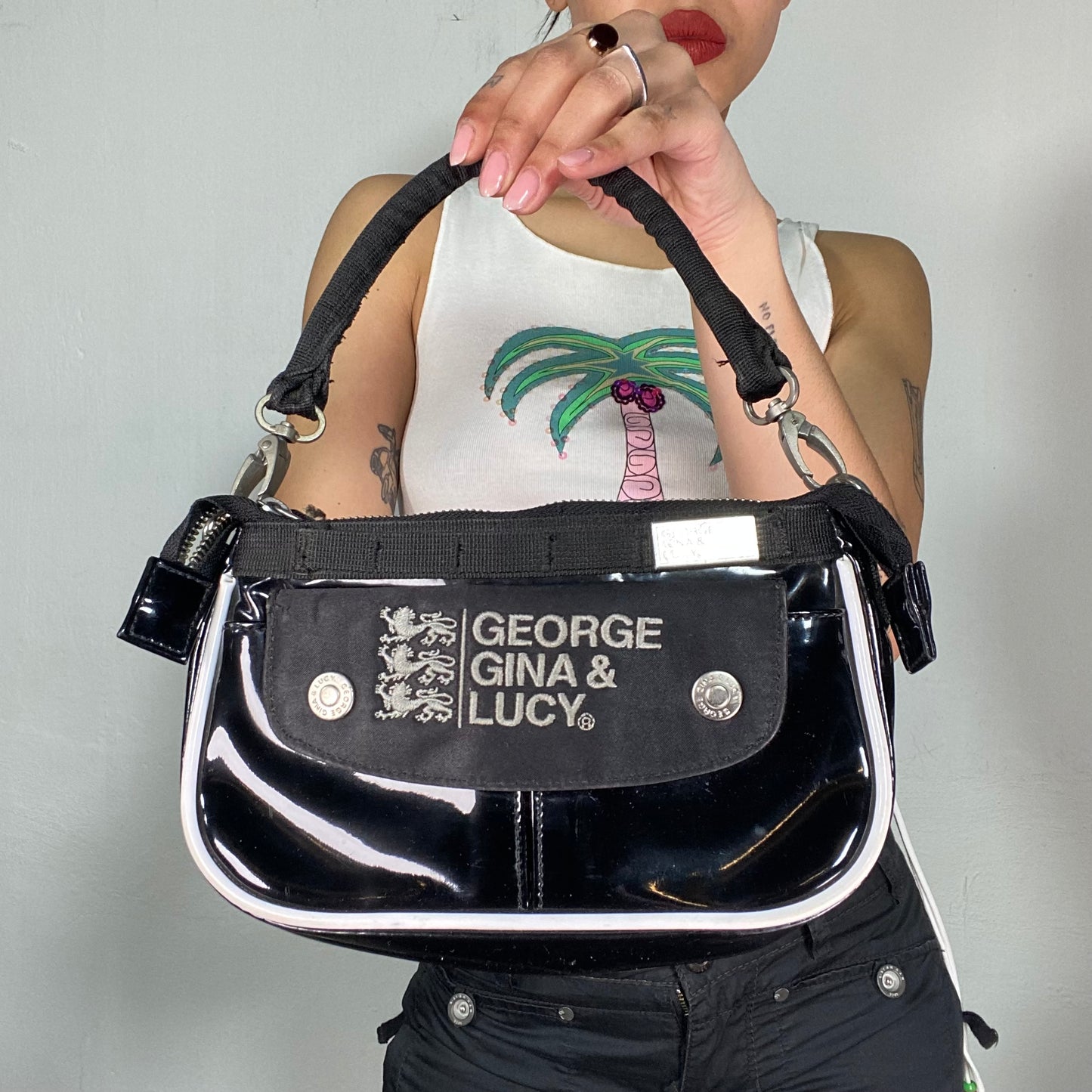 Vintage 2000's George Gina & Lucy Small Shiny Shoulder Bag