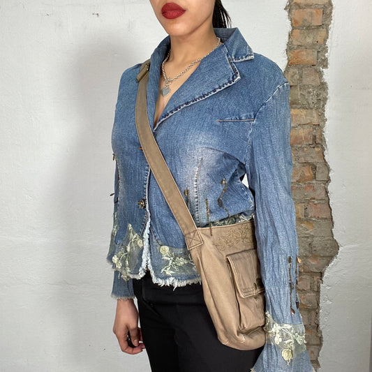 Vintage 2000's Roxy Surfer Brown Messenger Crossbody Bag