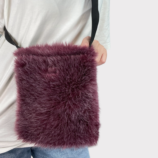 Vintage 90's Funky Purple Furry Cross Body Bag