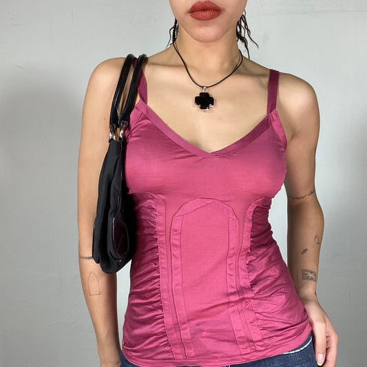 Vintage 2000's Archive Gucci Pink Top with Ruffle Details (S/M)