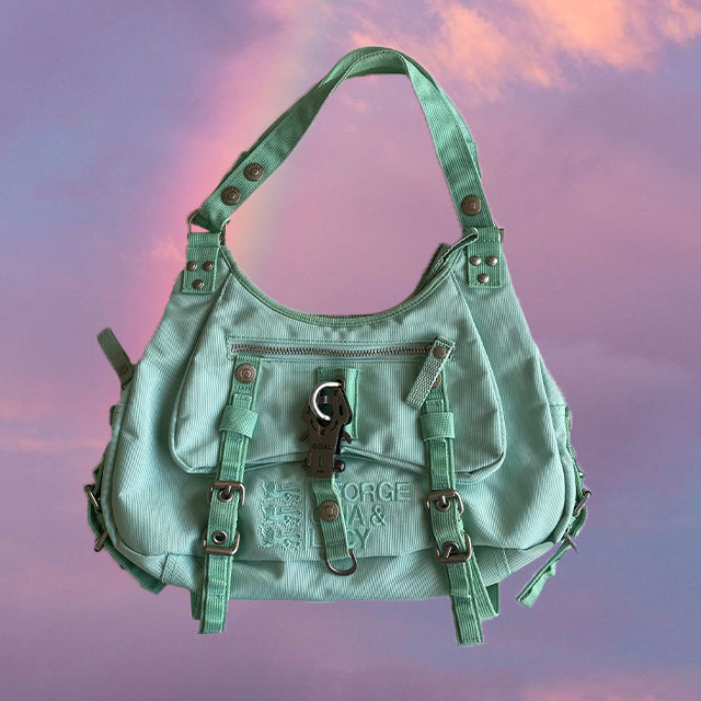 Vintage Y2K Cyber George Gina Lucy Turquoise Green Bag