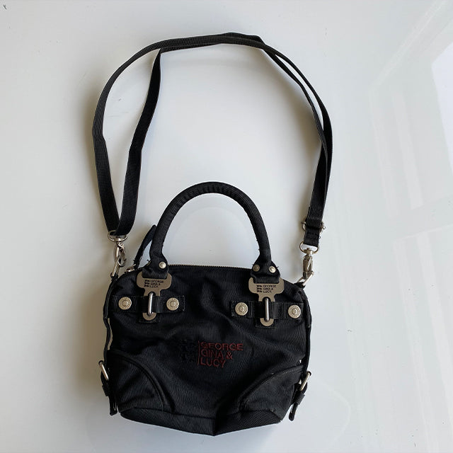 Vintage Y2K Cyber Grunge George Gina Lucy Black Crossbody Bag