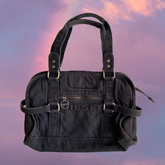 Vintage Y2K Diesel Black Bowling Bag