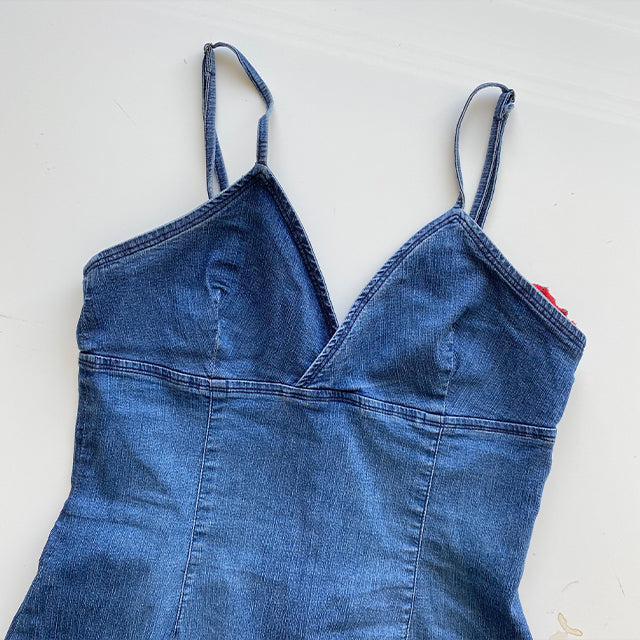 Vintage 90’s Spring Blue Denim Dress (38 EU / UK 10 / US 6)