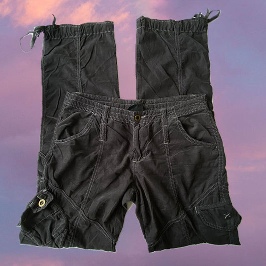 Vintage 90's Grey Cord Low Waist Cargos (36 EU/UK 8)