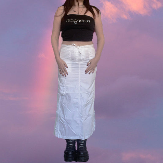 Vintage 90's White Cargo Maxiskirt (36 EU - UK 8 - US 4)